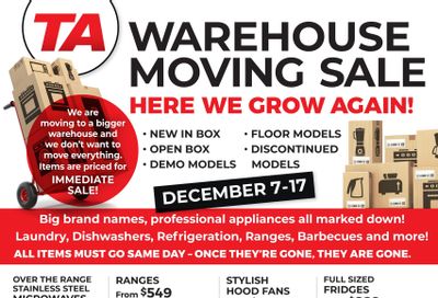 TA Appliances & Barbecues Flyer December 7 to 17