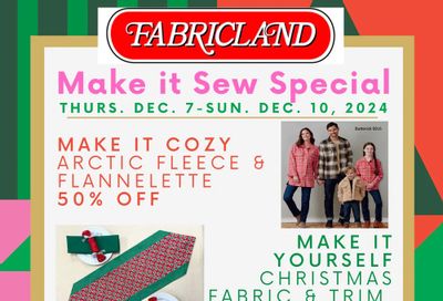 Fabricland (Oshawa, Whitby, Kitchener, St. Catharines, Welland) Flyer December 7 to 10