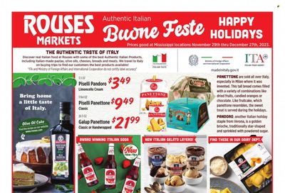 Rouses Markets (MS) Weekly Ad Flyer Specials November 29 to December 27, 2023