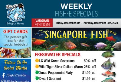 Big Al's (Vaughan) Weekly Specials December 8 to 14
