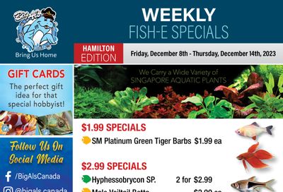Big Al's (Hamilton) Weekly Specials December 8 to 14