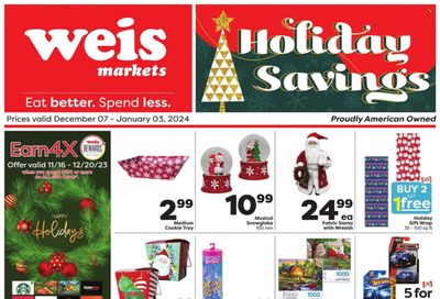 Weis (MD, NY, PA) Weekly Ad Flyer Specials December 7 to January 3, 2024