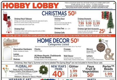 Hobby Lobby Weekly Ad Flyer Specials December 10 to December 16, 2023
