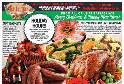 Battaglia's Marketplace Flyer December 13 to 24