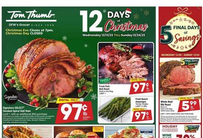 Tom Thumb (TX) Weekly Ad Flyer Specials December 13 to December 24, 2023