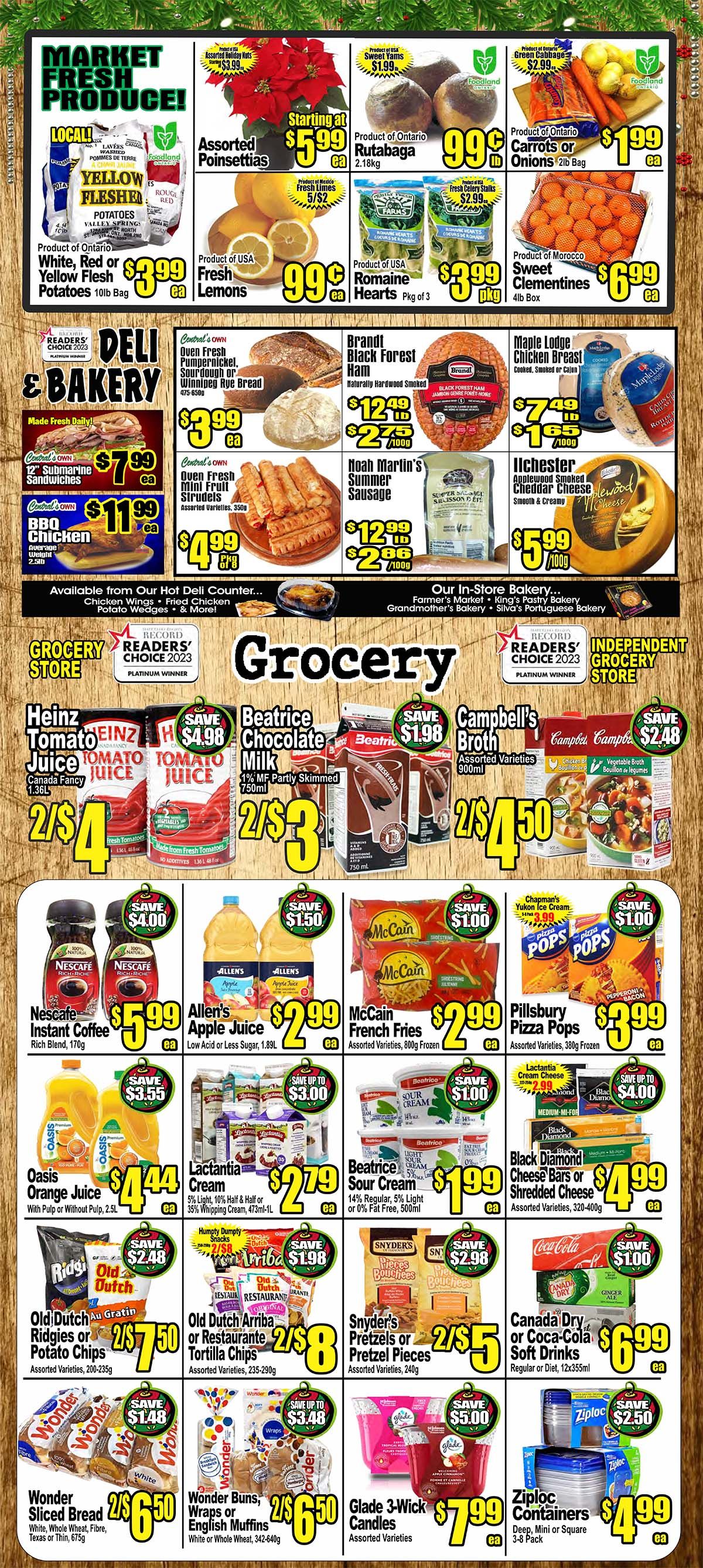 Central Fresh Market Flyer December 14 to 28