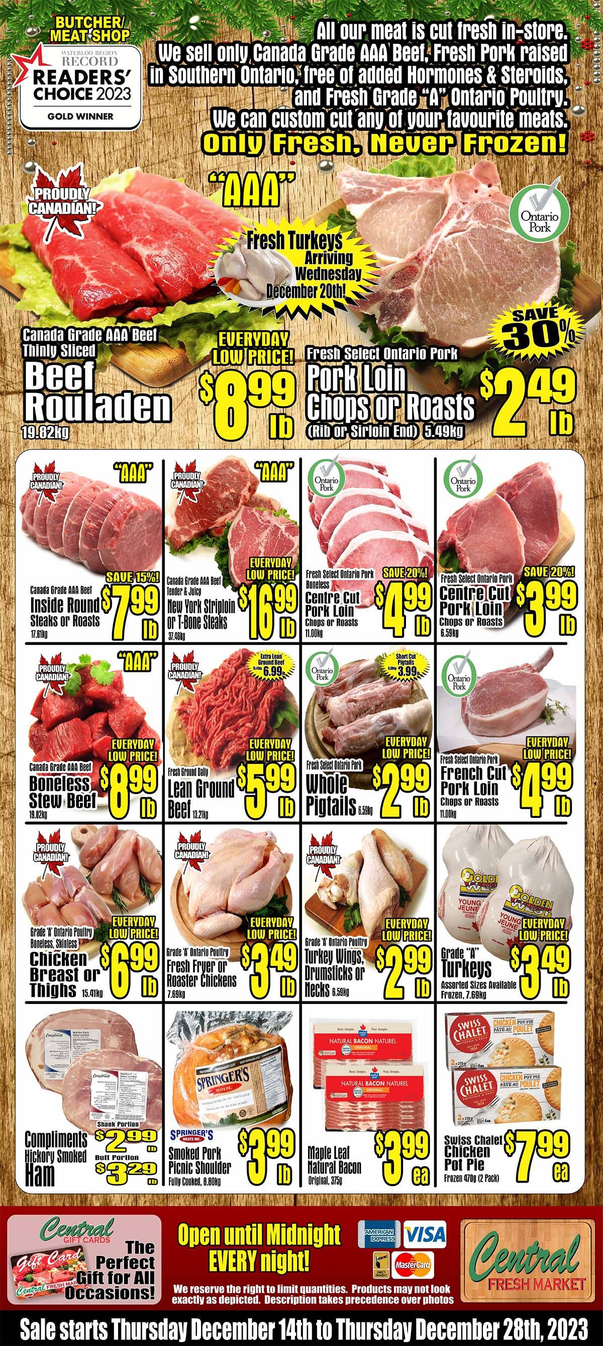 Central Fresh Market Flyer December 14 to 28