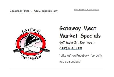 Gateway Meat Market Flyer December 14 to 20