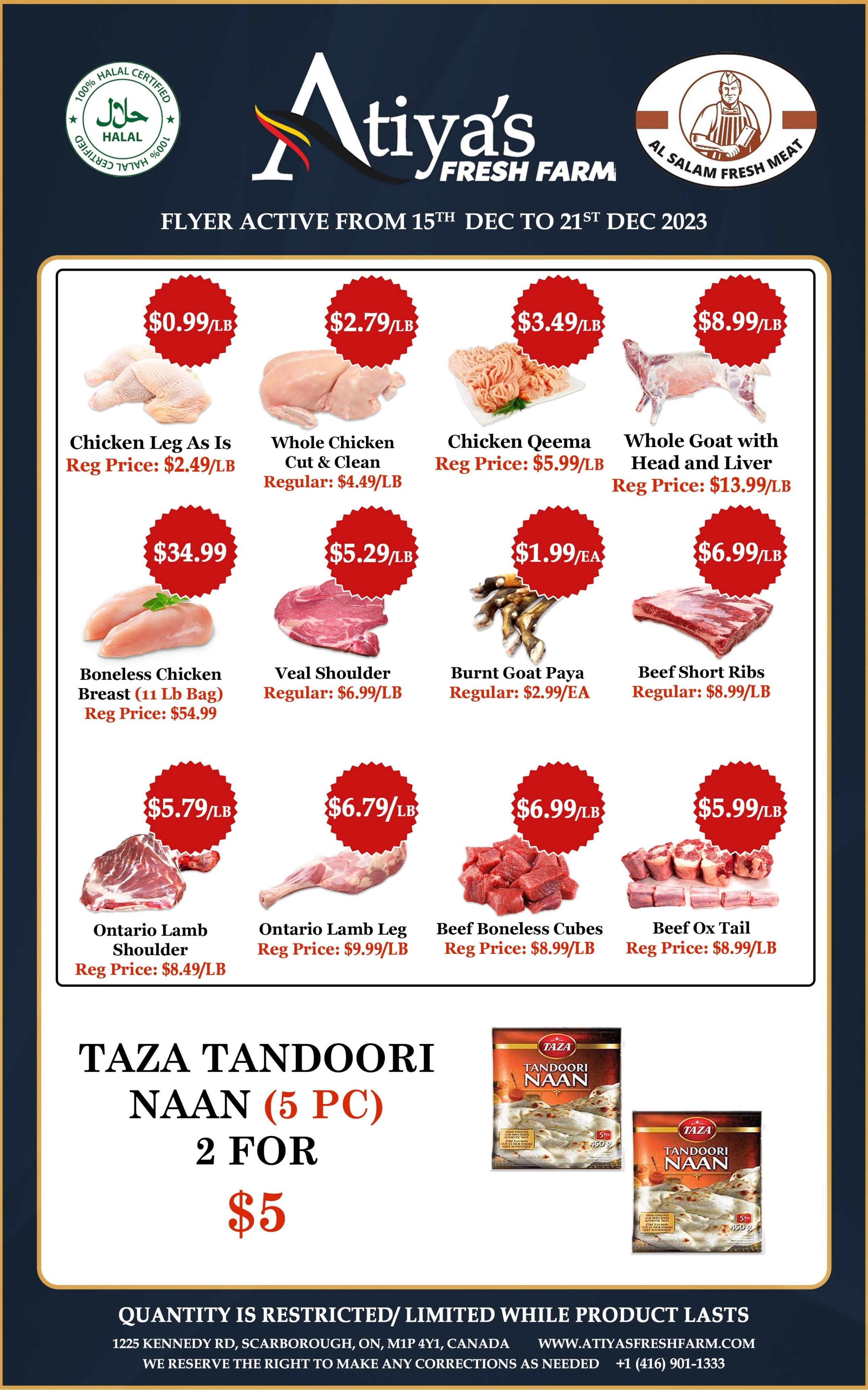 Atiya's Fresh Farm Flyer December 15 to 21