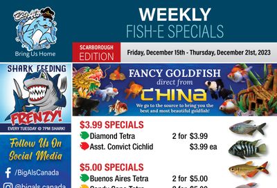 Big Al's (Scarborough) Weekly Specials December 15 to 21