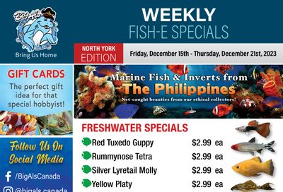 Big Al's (North York) Weekly Specials December 15 to 21