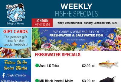 Big Al's (London) Weekend Specials December 15 to 17