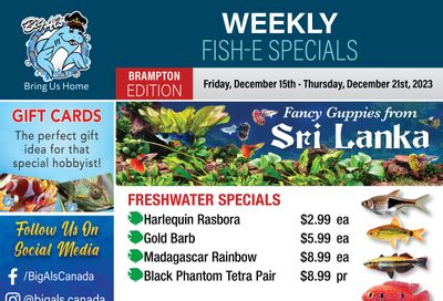 Big Al's (Brampton) Weekly Specials December 15 to 21