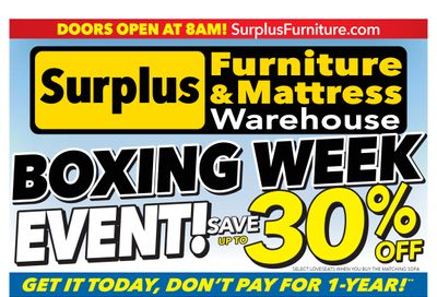 Surplus Furniture & Mattress Warehouse (Winnipeg, Brandon) Flyer December 18 to 31