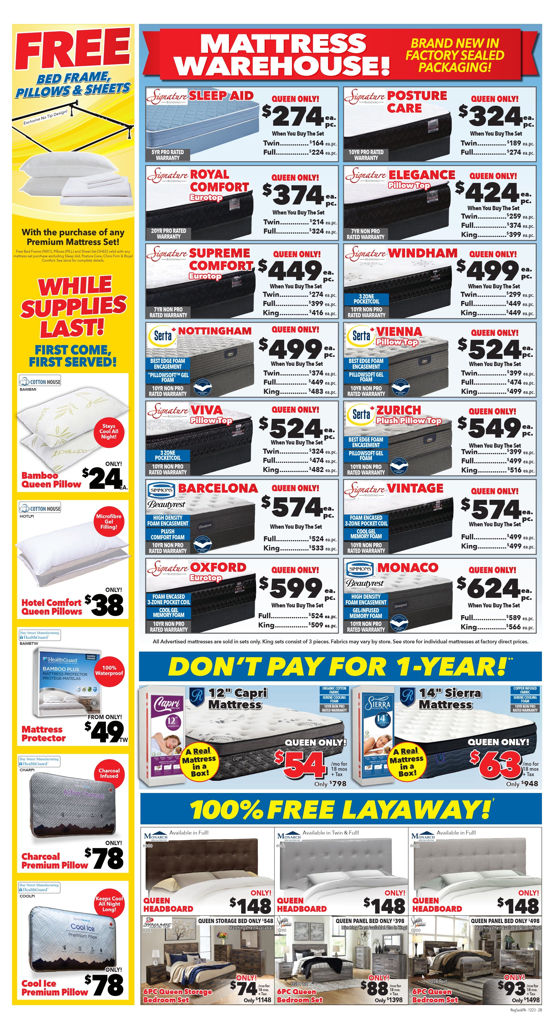 Surplus Furniture & Mattress Warehouse (Regina, Saskatoon, Prince Albert) Flyer December 18 to 31