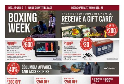 Cabela's Boxing Week Flyer December 26 to January 3