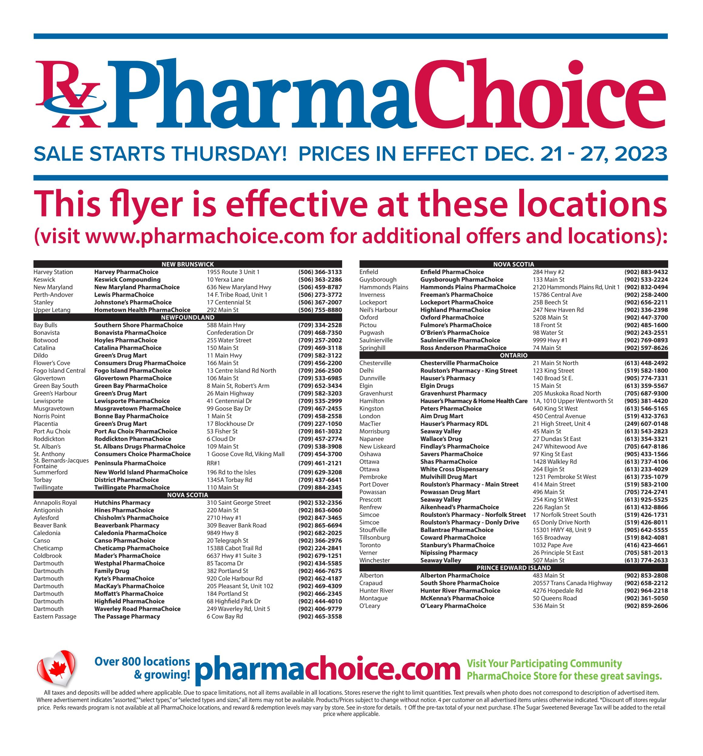 PharmaChoice (ON & Atlantic) Flyer December 21 to 27