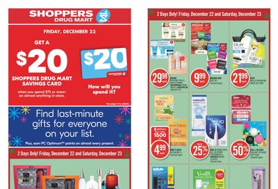 Shoppers Drug Mart Flyer December 22 and 23