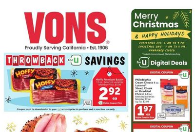 Vons (CA) Weekly Ad Flyer Specials December 20 to December 26, 2023