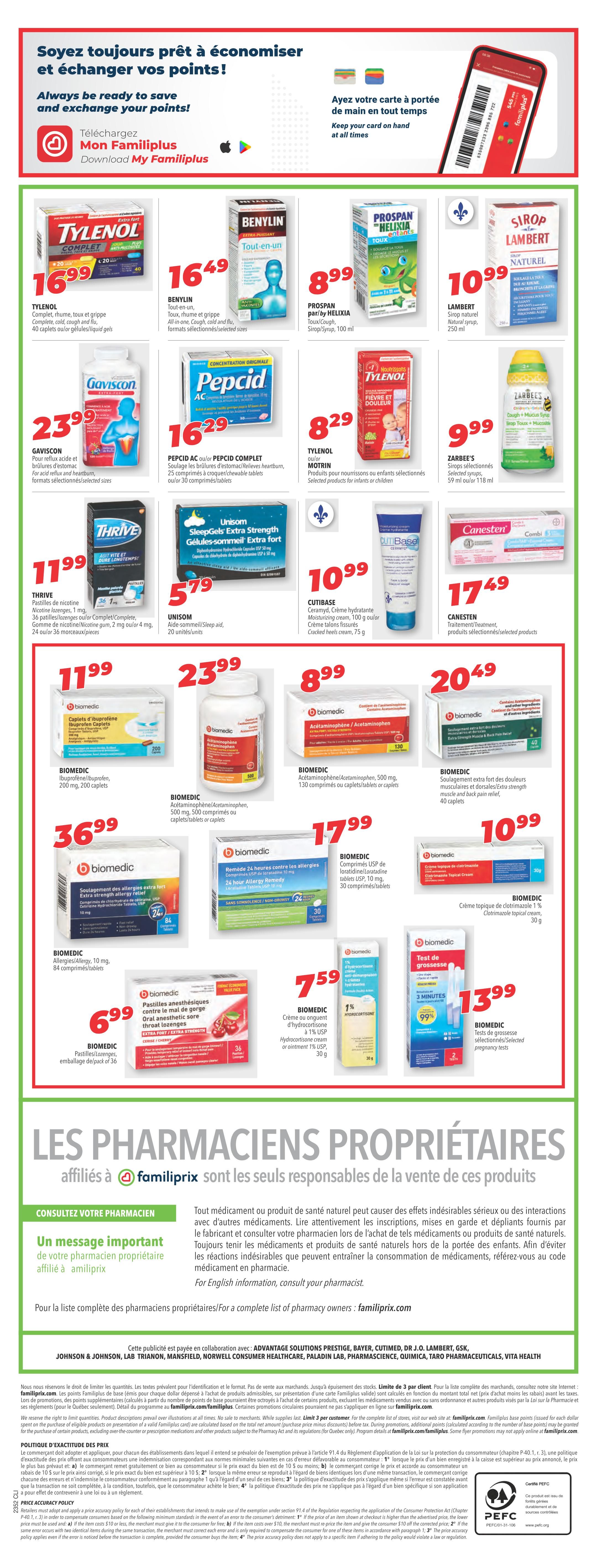 Familiprix Clinique Flyer December 21 to 27