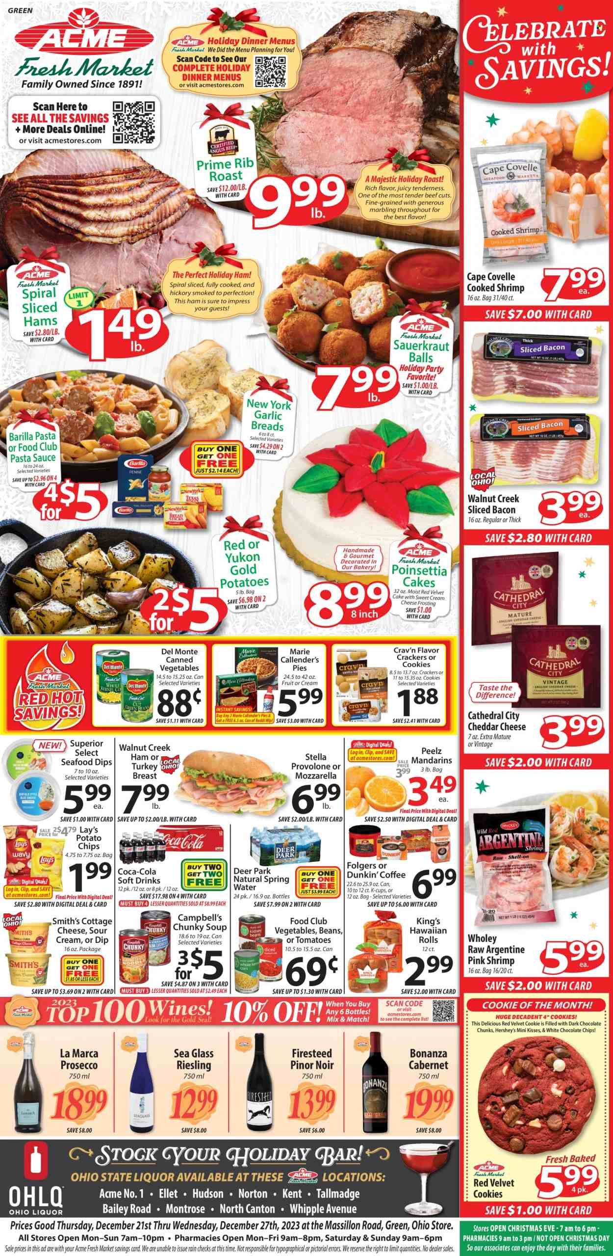 ACME Fresh Market (OH) Weekly Ad Flyer Specials December 21 to December 27, 2023