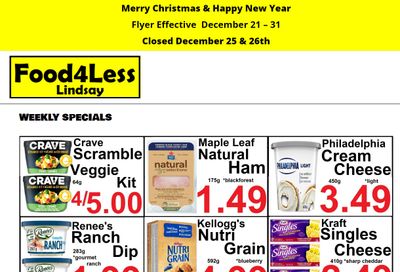 Food 4 Less (Lindsay) Flyer December 22 to 31