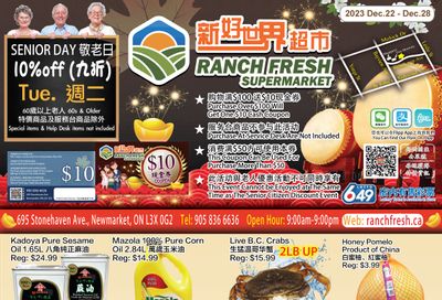 Ranch Fresh Supermarket Flyer December 22 to 28