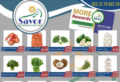 Savor Supermarket Flyer December 22 to 28