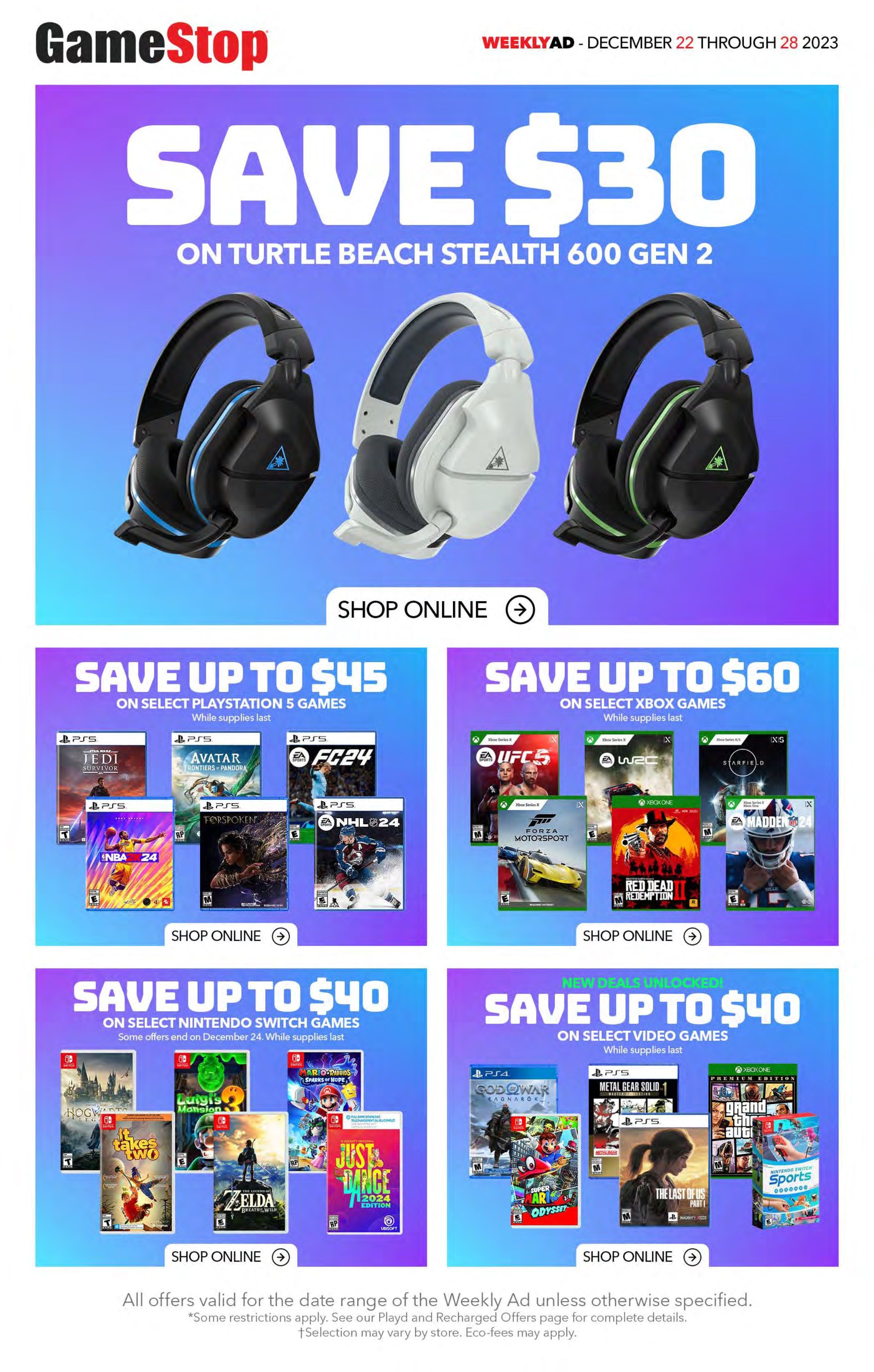 GameStop Flyer December 22 to 28