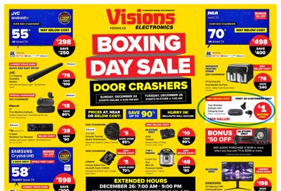 Visions Electronics Boxing Week Door Crashers Flyer December 24 to 27