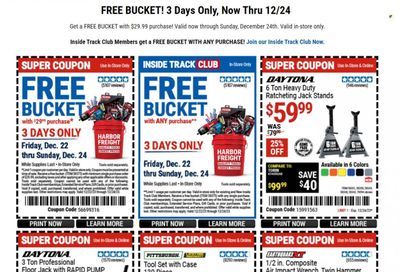 Harbor Freight Weekly Ad Flyer Specials December 22 to December 24, 2023