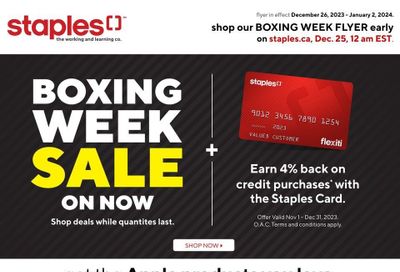 Staples Boxing Week Flyer December 26 to January 2