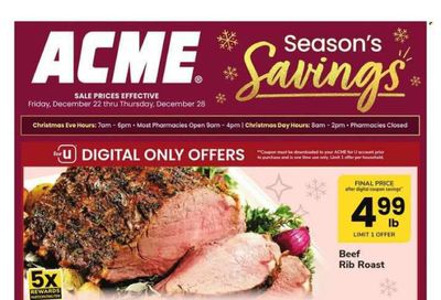 ACME (DE, NJ, NY, PA) Weekly Ad Flyer Specials December 22 to December 28, 2023