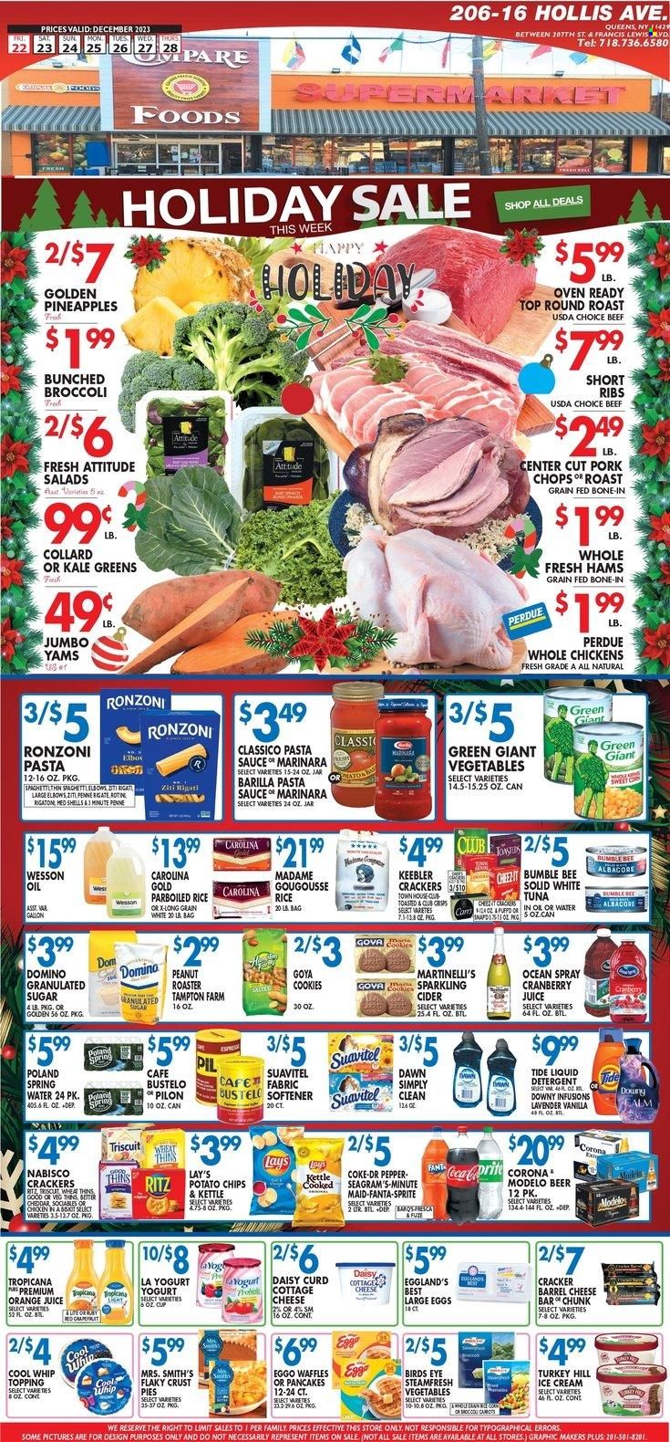 Compare Foods (NY) Weekly Ad Flyer Specials December 22 to December 28, 2023