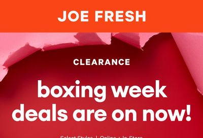 Joe Fresh Flyer December 26 to January 3