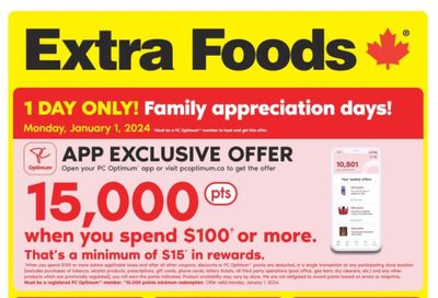 Extra Foods Flyer December 28 to January 3