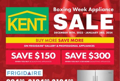 Kent Appliances Sale Flyer December 14 to January 3