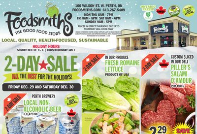 Foodsmiths Flyer December 28 to January 4