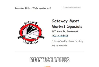Gateway Meat Market Flyer December 28 to January 3