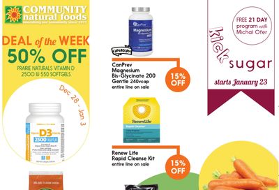Community Natural Foods Flyer December 28 to January 24