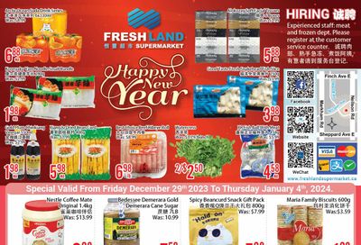 FreshLand Supermarket Flyer December 29 to January 4