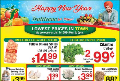 Fruiticana (Greater Vancouver) Flyer December 29 to January 3
