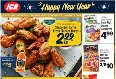 IGA (OH) Weekly Ad Flyer Specials December 27 to January 2, 2024
