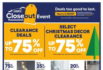 Lowe's Weekly Ad Flyer Specials December 28 to January 17, 2024