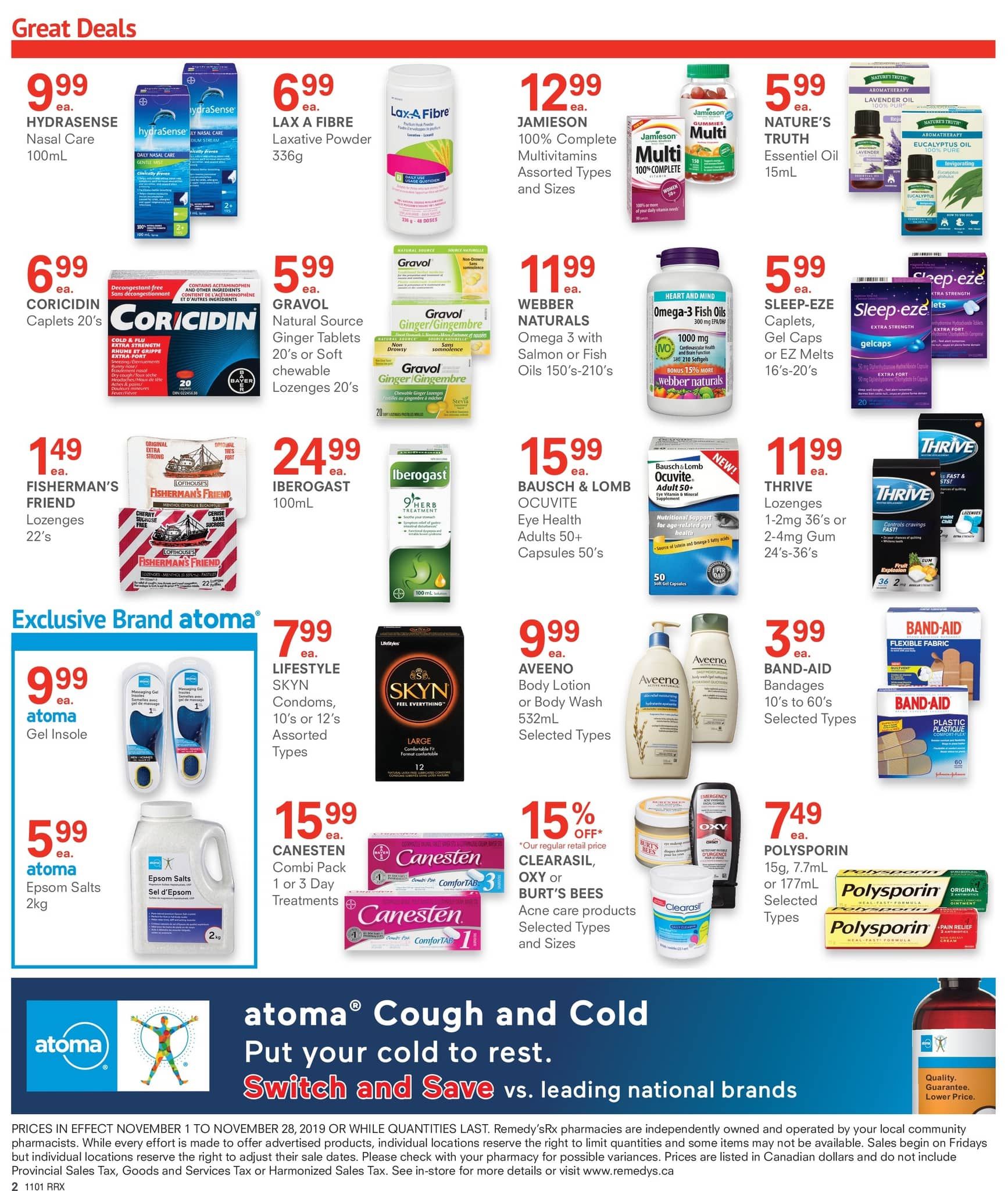 Remedy's RX Flyer November 1 to 28
