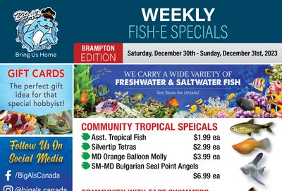 Big Al's (Brampton) Weekly Specials December 30 and 31