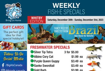 Big Al's (Whitby) Weekly Specials December 30 and 31