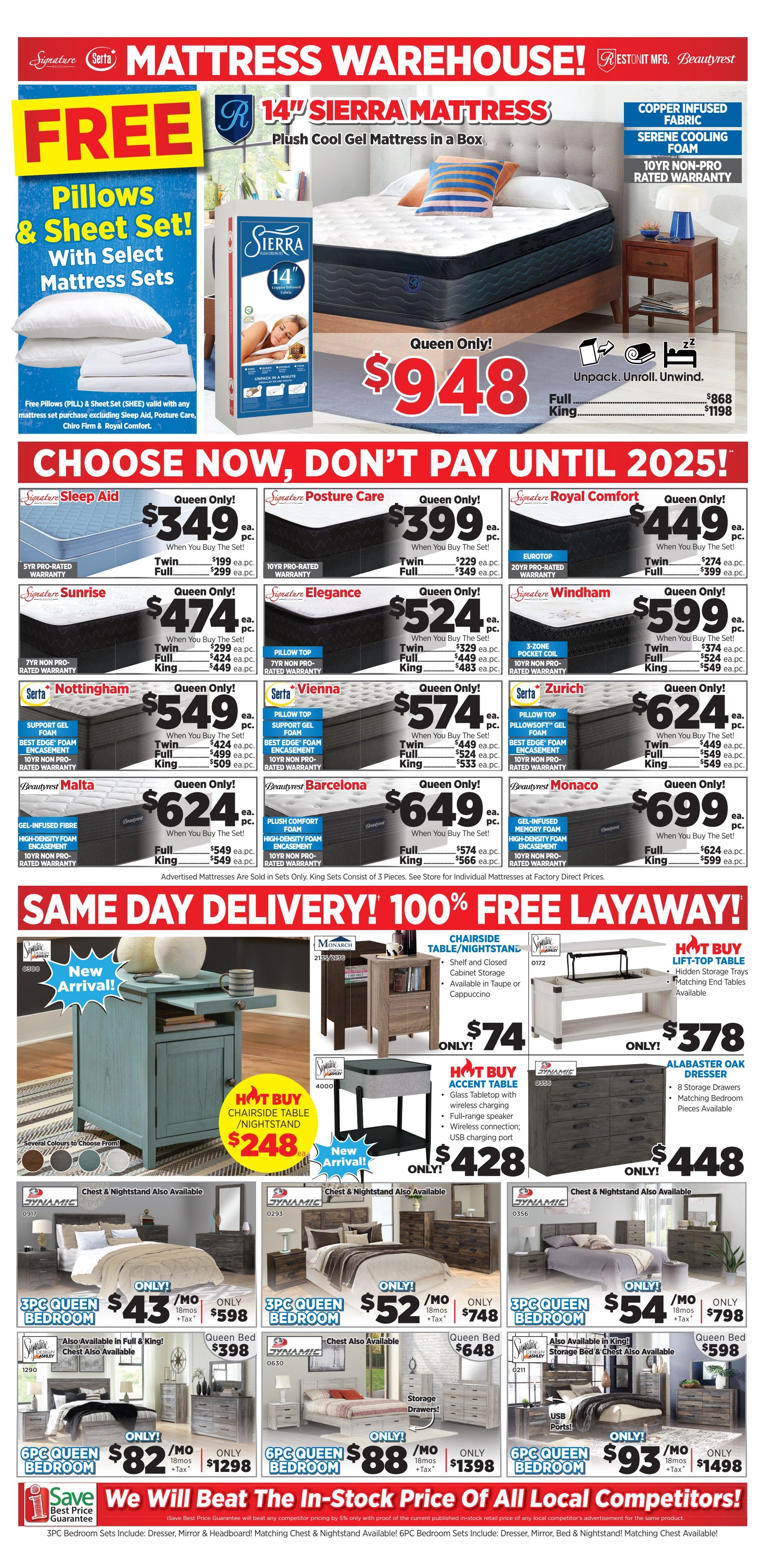 Surplus Furniture & Mattress Warehouse (St. John's, Corner Brook, Grand Falls Windsor) Flyer January 1 to 7