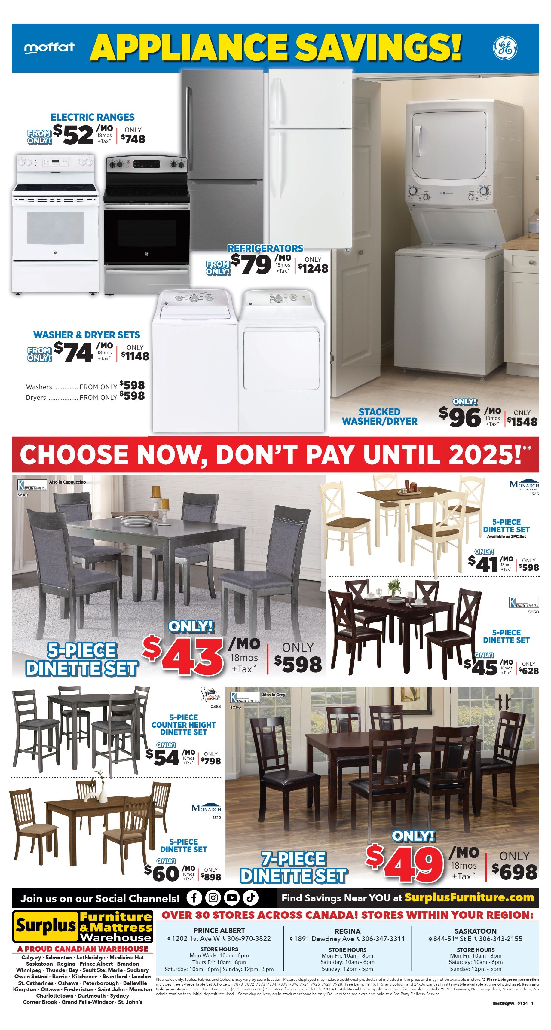 Surplus Furniture & Mattress Warehouse (Regina, Saskatoon, Prince Albert) Flyer January 1 to 7