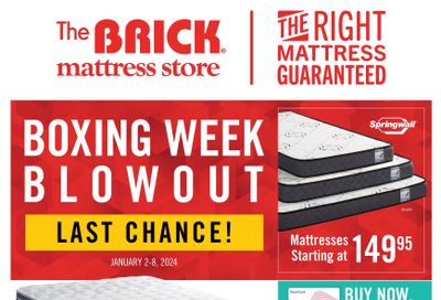 The Brick Mattress Store Flyer January 2 to 8